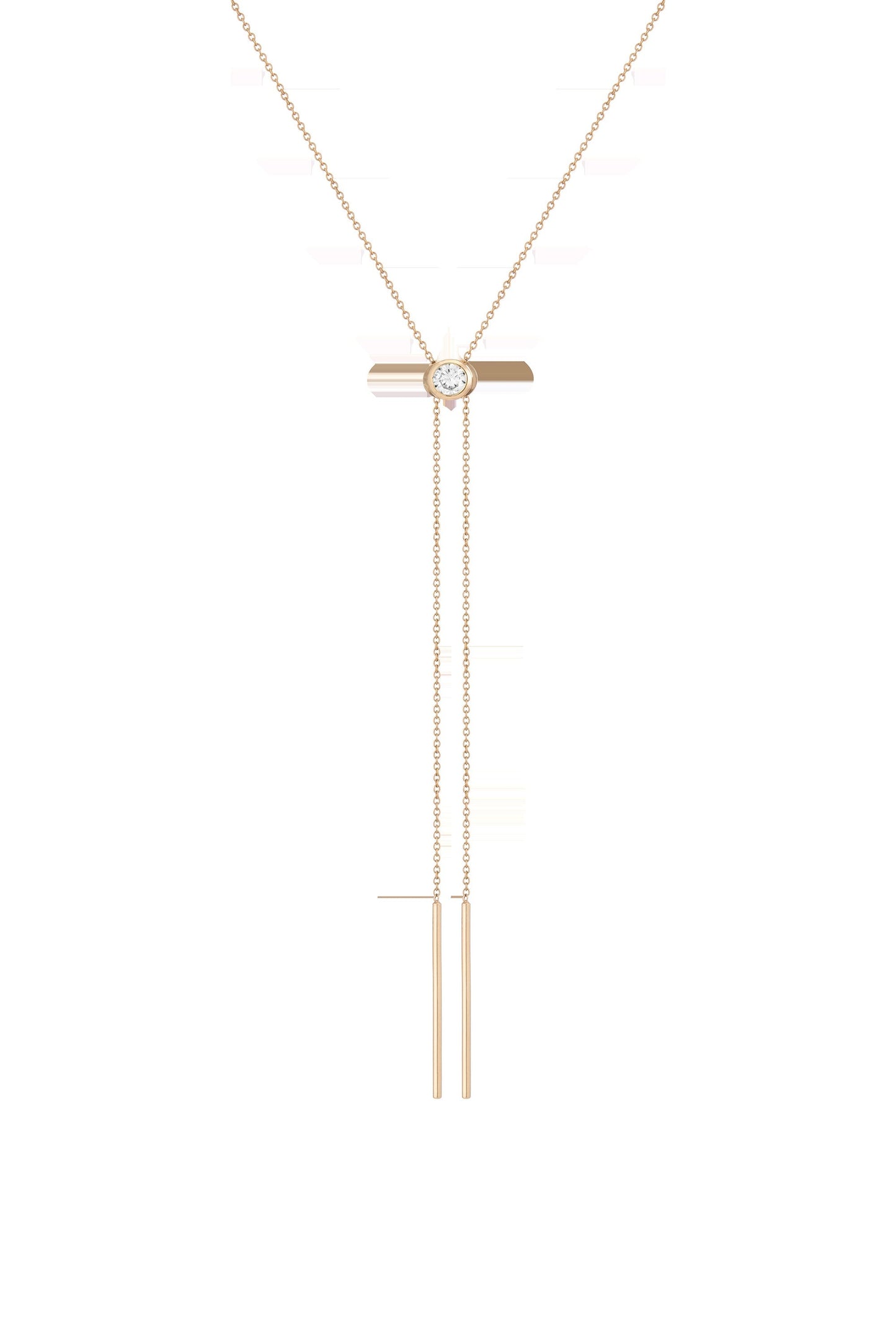 Aurate x Frye: Lab Grown White Sapphire Bolo Necklace