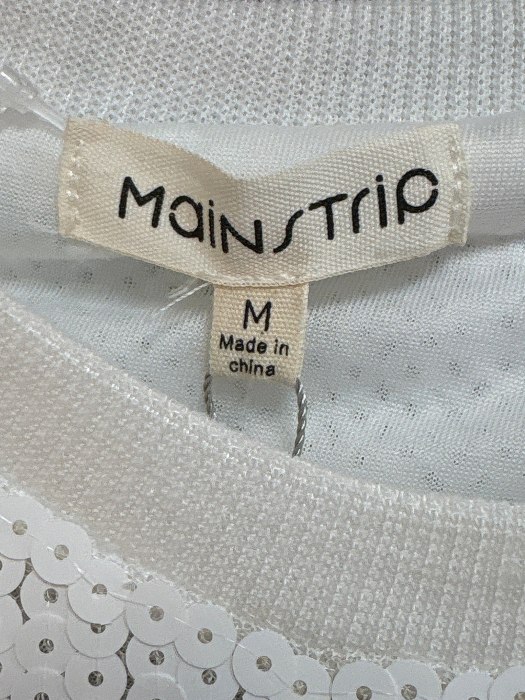New Main Strip White Sequin "Game Day" Dress, M
