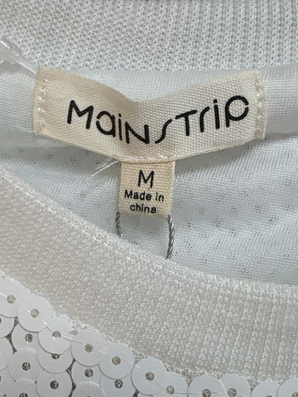 New Main Strip White Sequin "Game Day" Dress, M