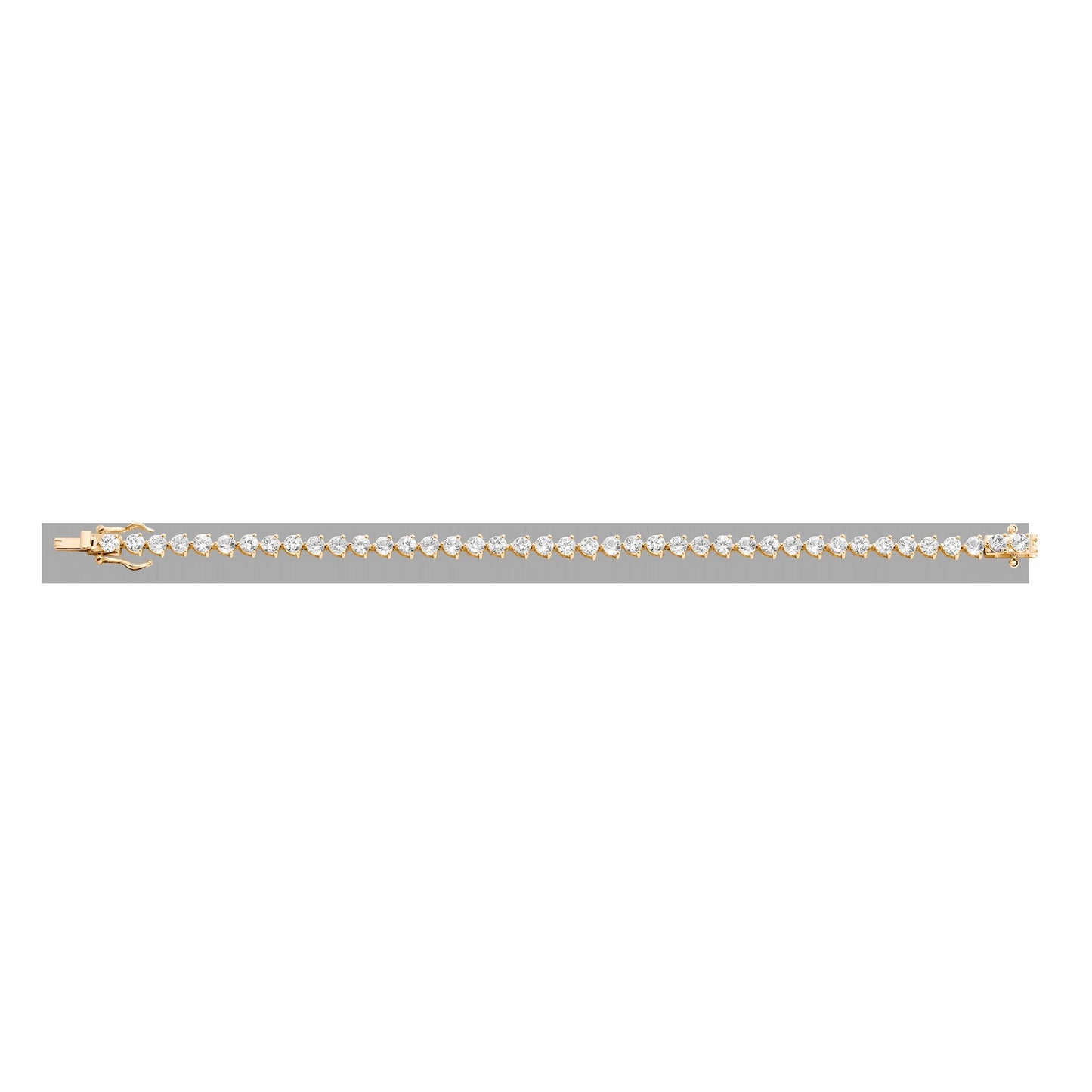 Lab Grown White Sapphire Three-Prong Tennis Bracelet