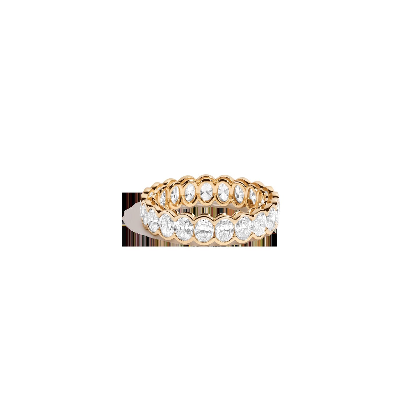 Oval Lab Grown Diamond Semi-Bezel Eternity Ring
