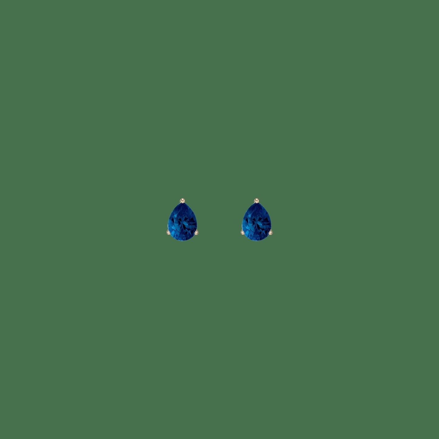 Pear Gemstone Solitaire Stud Earrings