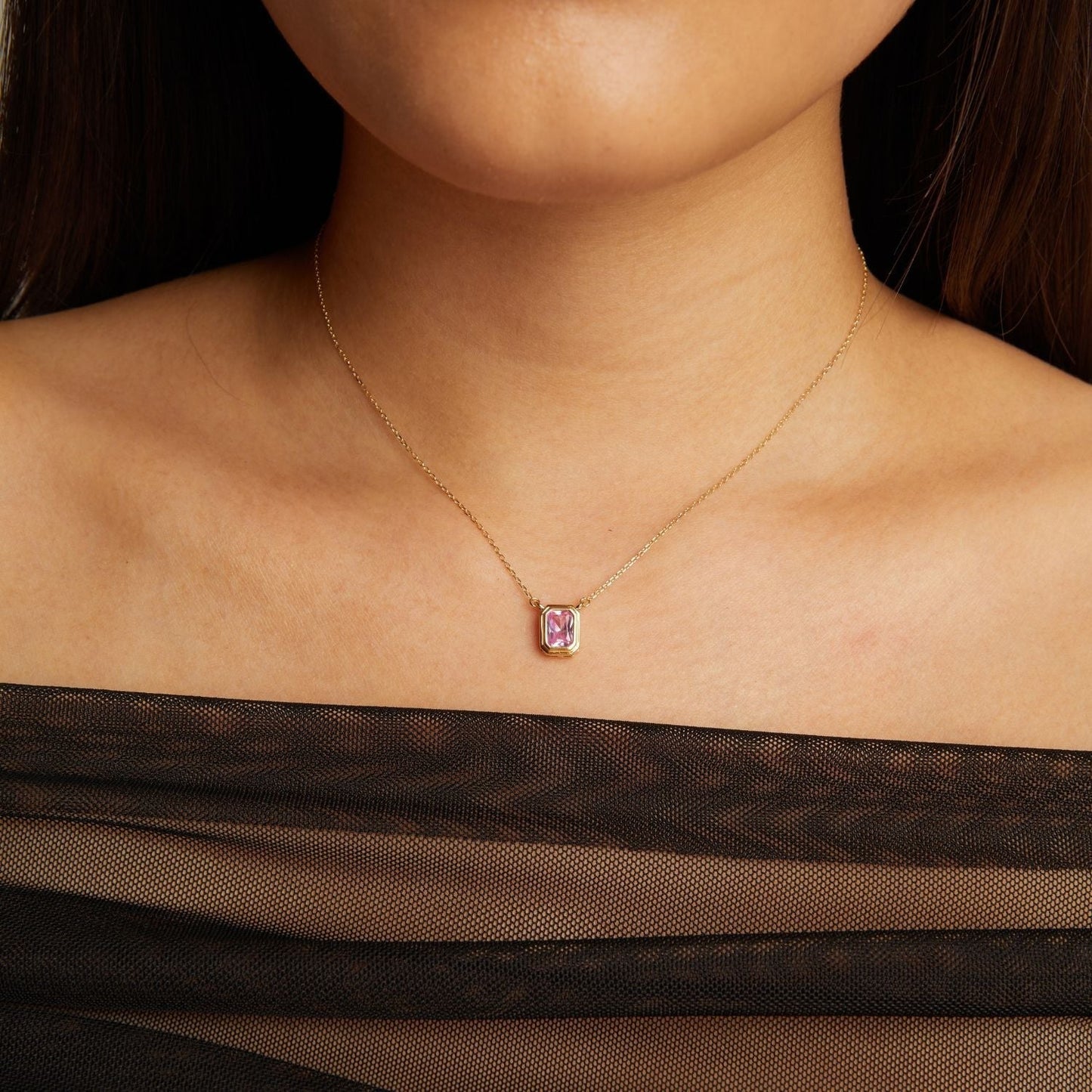 Lab Grown Pink Sapphire Heirloom Necklace