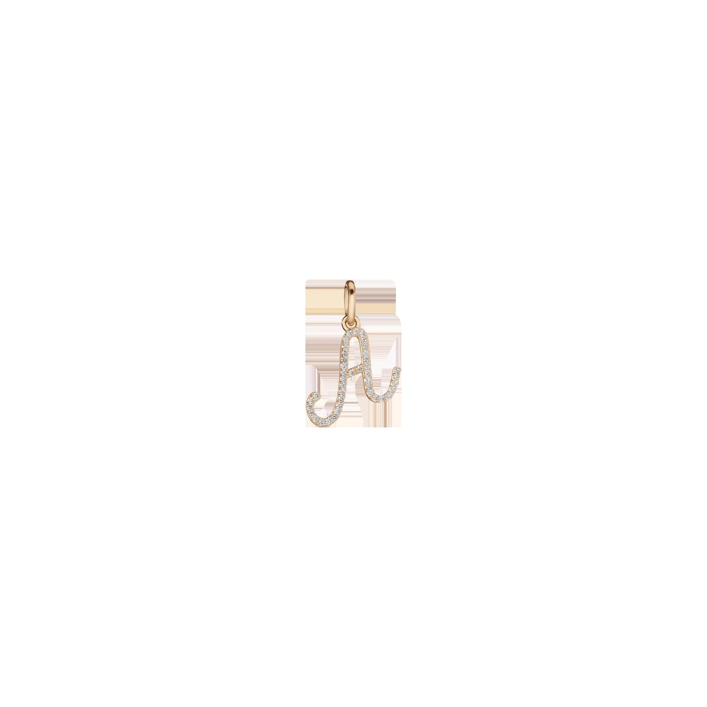 Lab Grown White Sapphire Script Letter Pendant