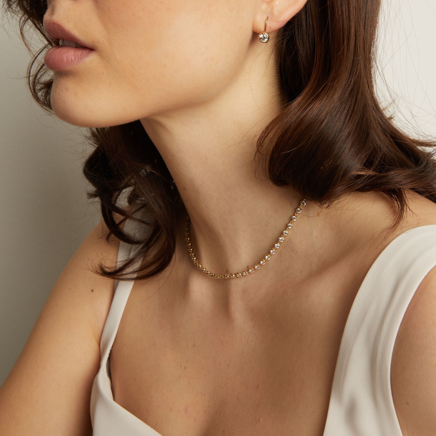 Lab Grown Diamond Georgian Tennis Necklace