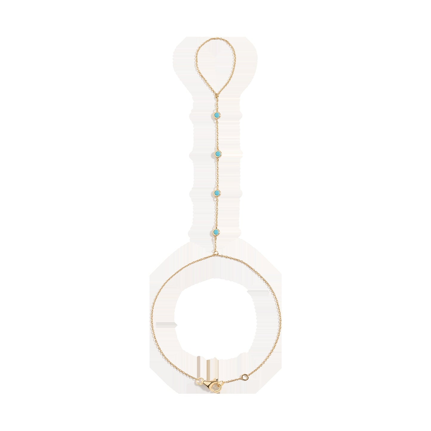 Aurate x Frye: Turquoise Station Hand Chain Bracelet