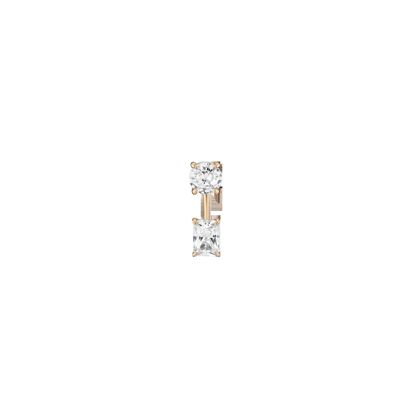 Lab Grown Diamond Ear Jacket - 1.5ct Emerald Bottom Stone
