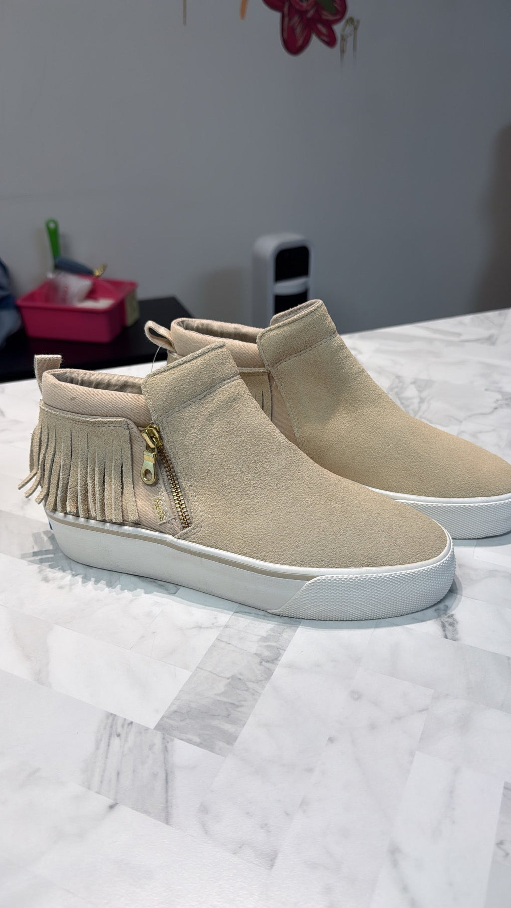 Keds Cooper Zip Fringe Suede Boots, 7