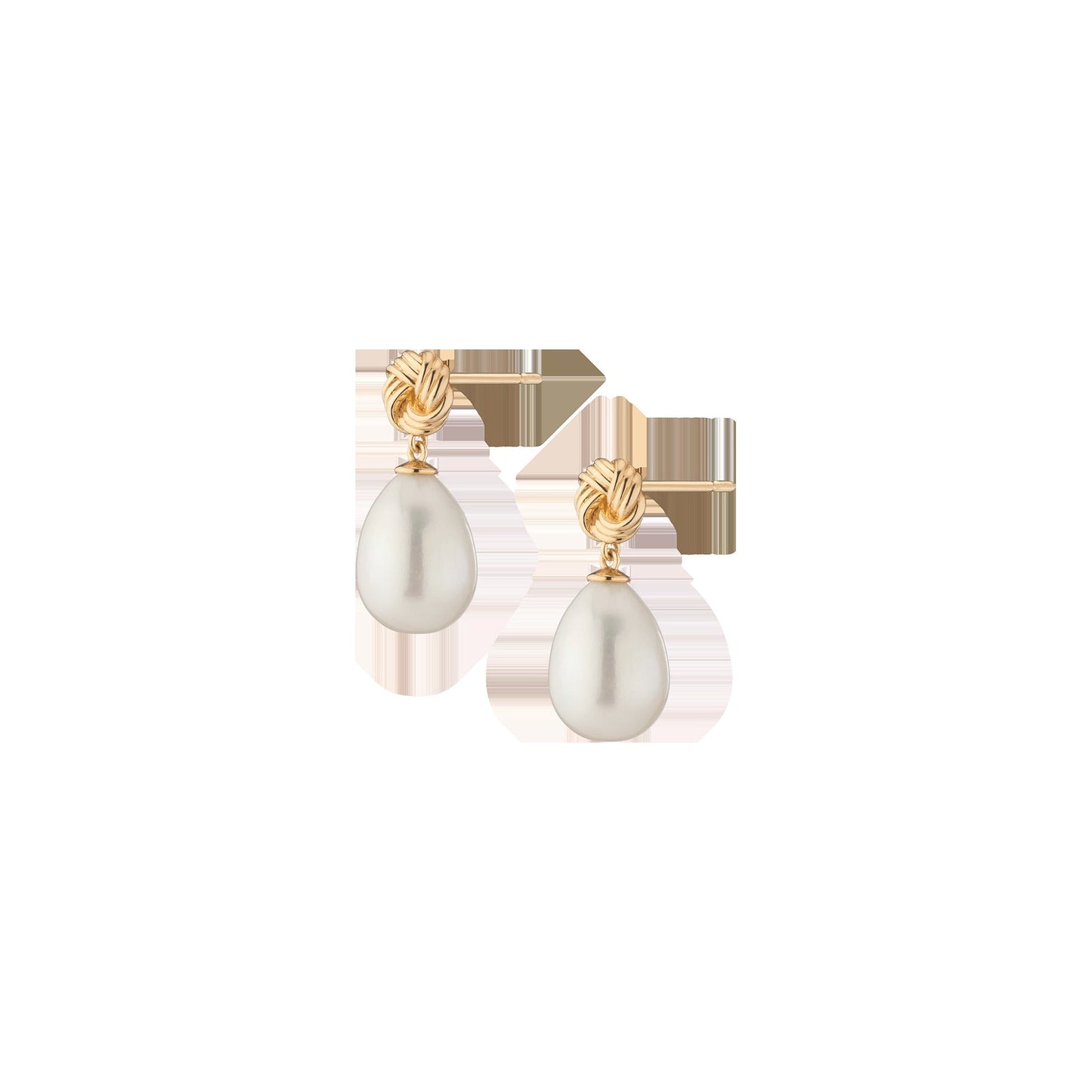 Aurate x Marilyn Monroe: Gold Knot Pearl Drop Earrings