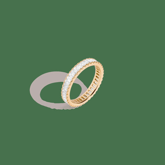 Lab Grown White Sapphire Baguette Eternity Ring