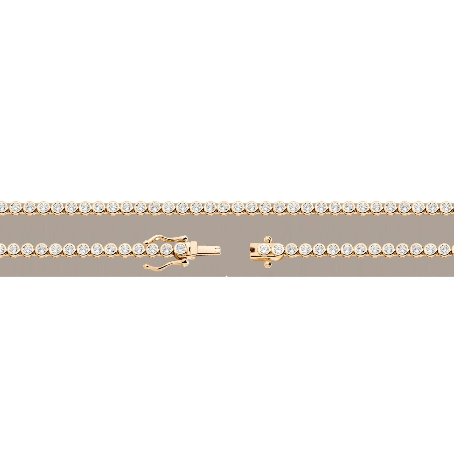 Lab Grown White Sapphire Bezel Tennis Necklace