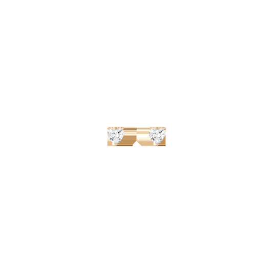 Lab Grown White Sapphire Heart Stud Earrings