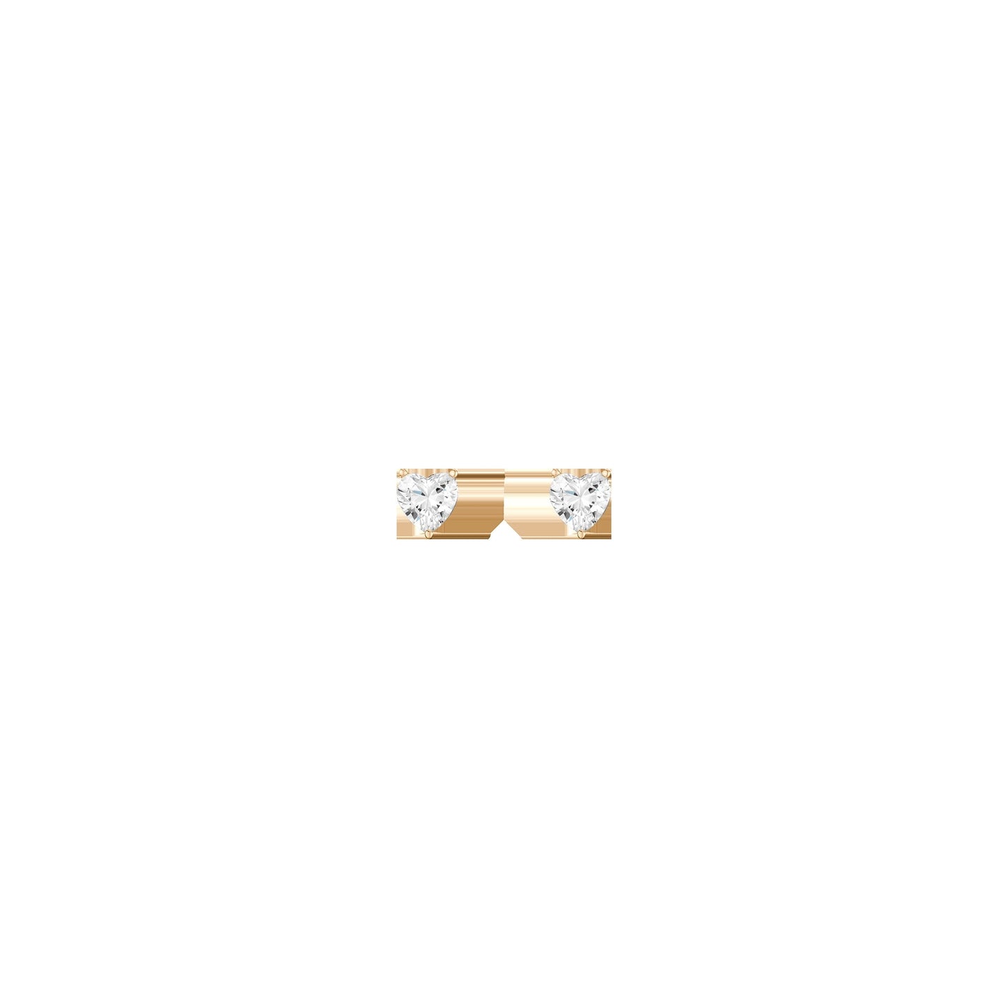 Lab Grown White Sapphire Heart Stud Earrings