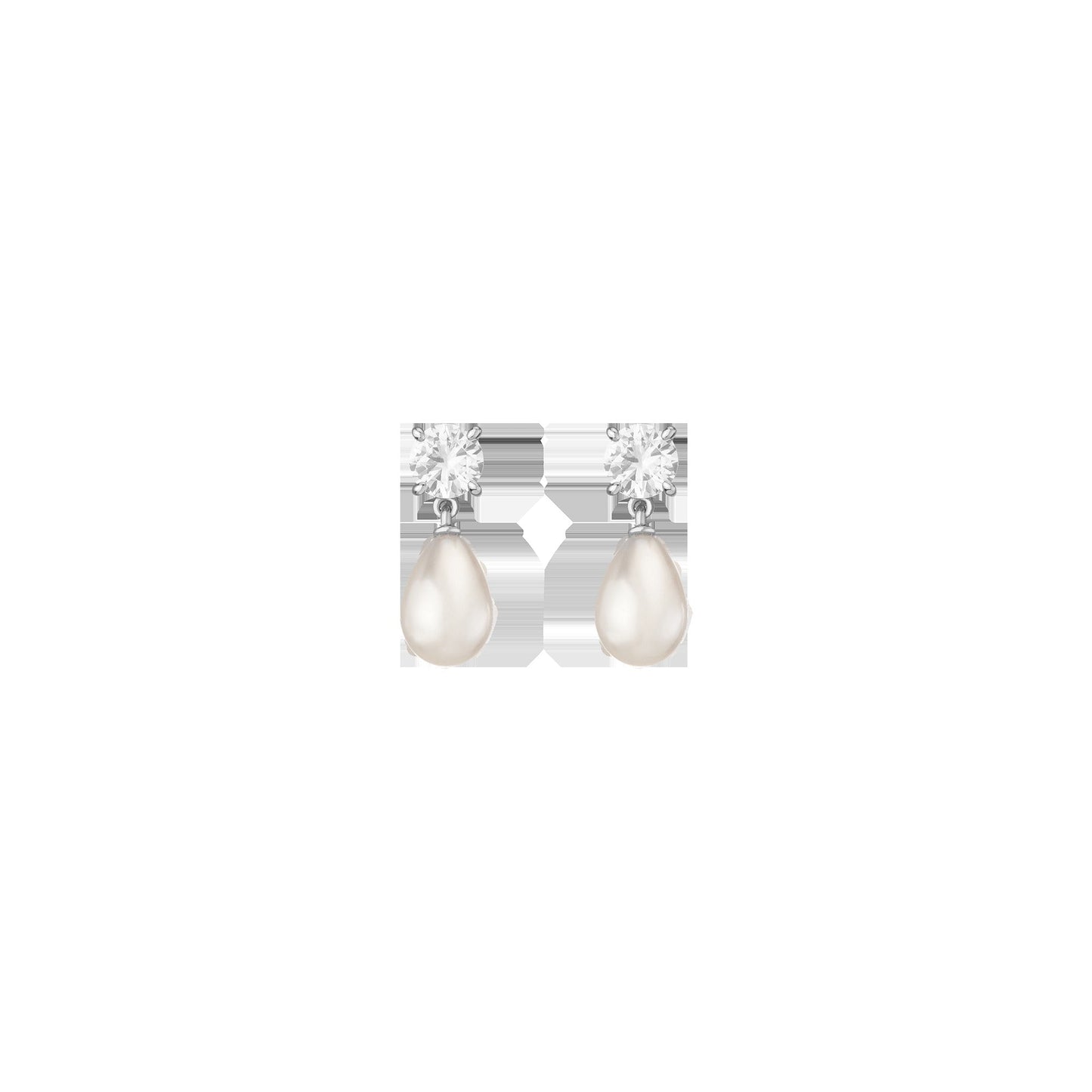 Lab Grown Diamond Pearl Drop Earrings