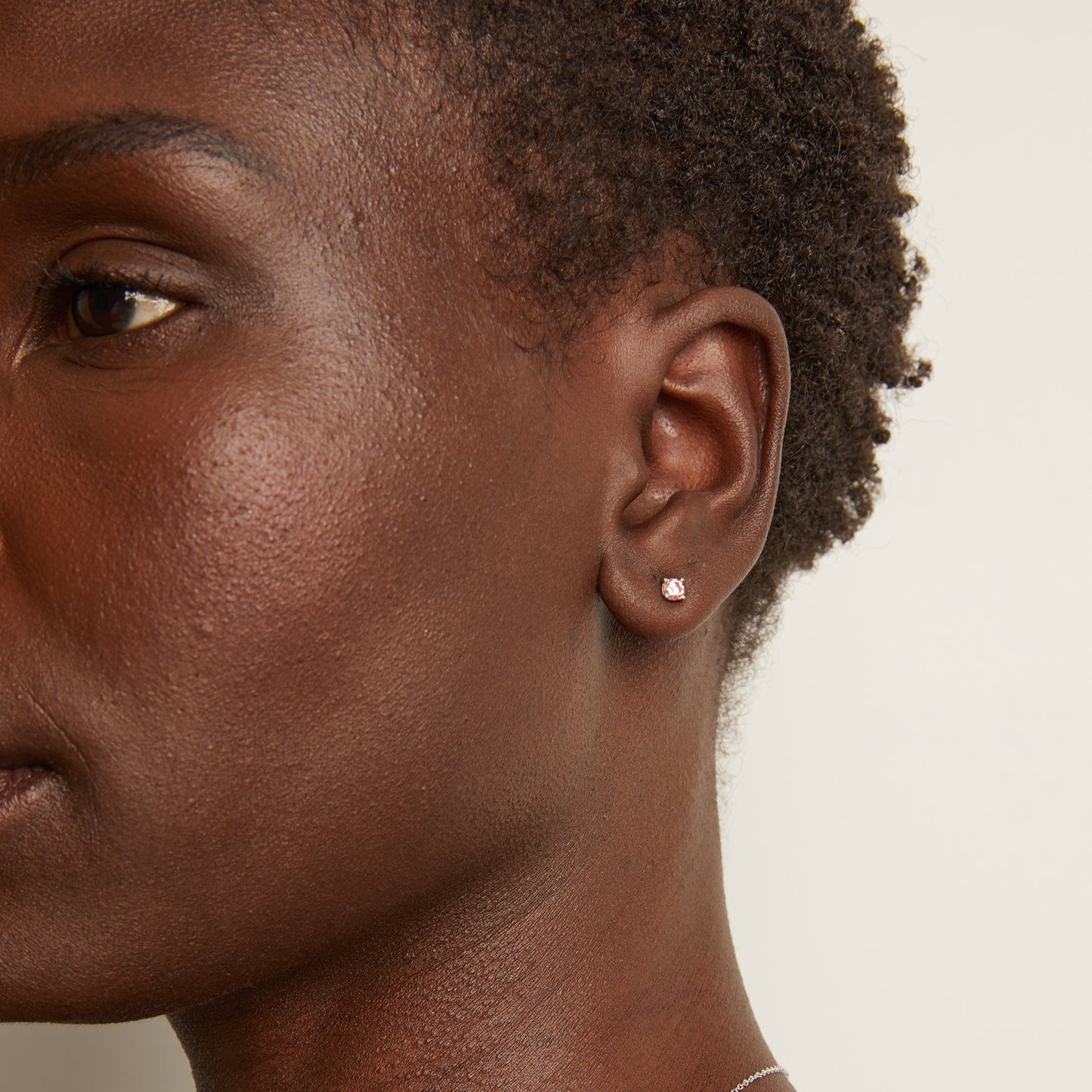 Lab Grown Pink Diamond Solitaire Stud Earrings