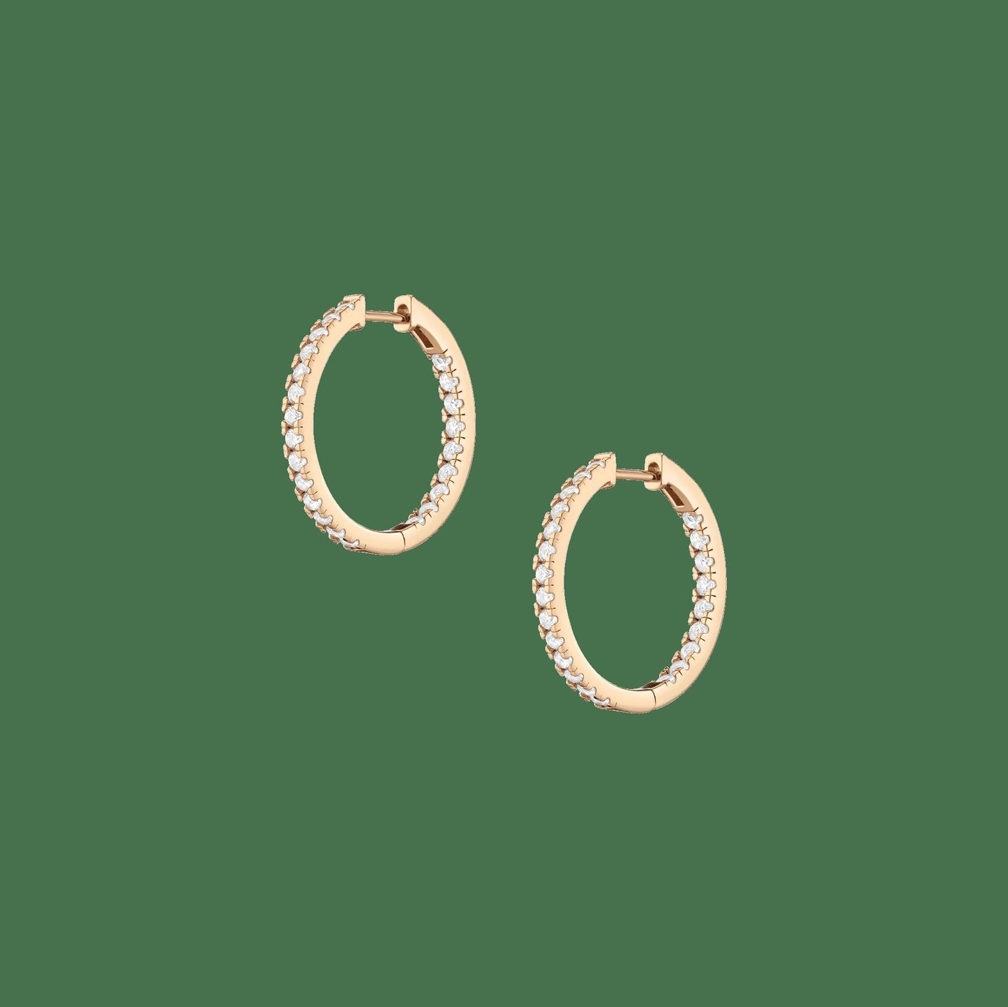 35mm Lab Grown White Sapphire Hoop Earrings