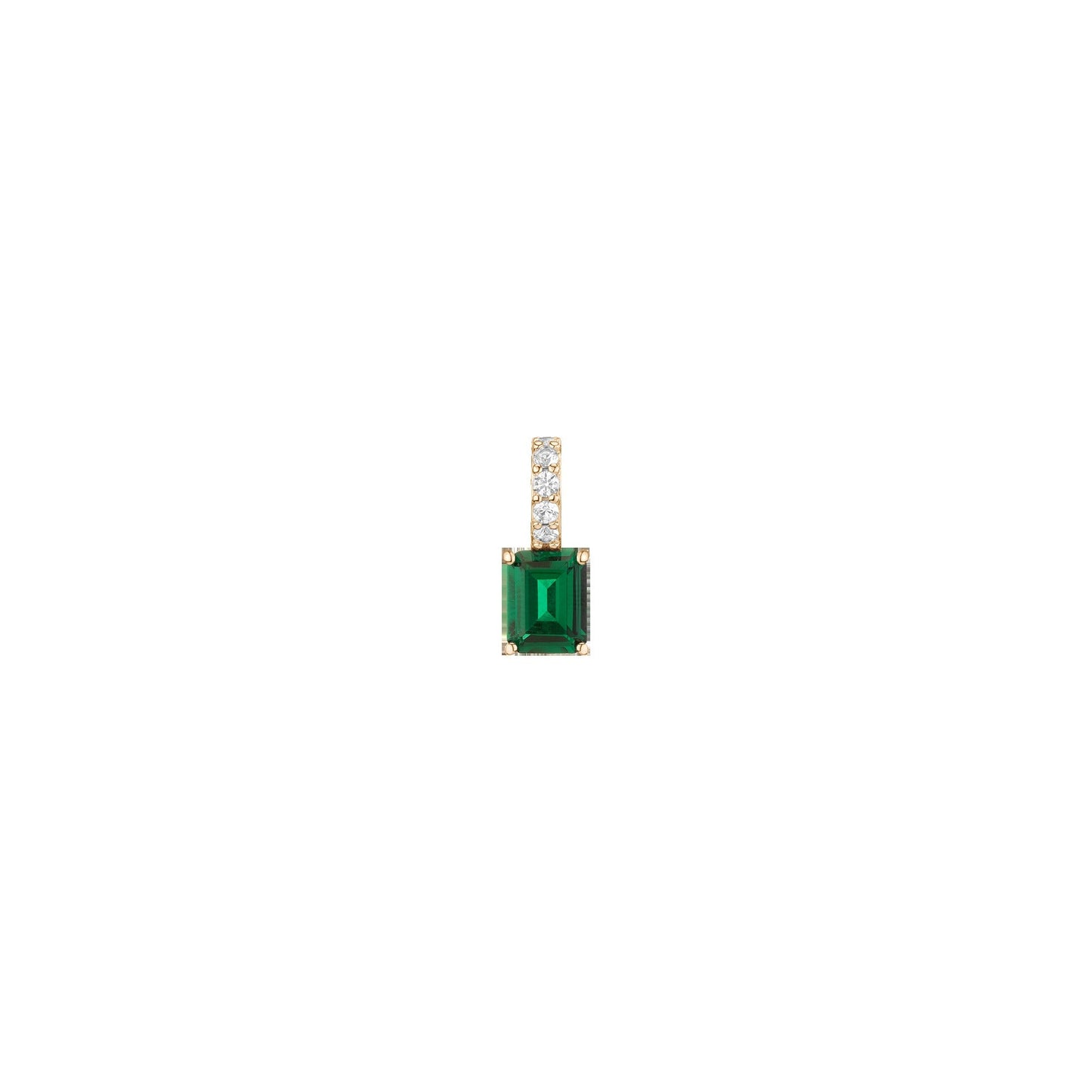 Emerald Cut Tennis Charm Pendant