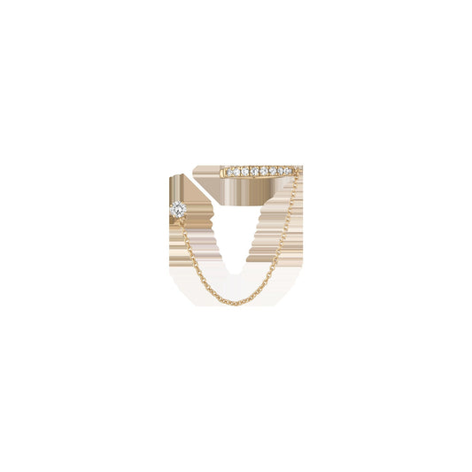 Aurate x Frye: Lab Grown White Sapphire Stud and Ear Cuff