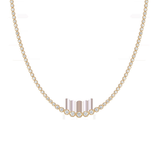 4ct Lab Grown Diamond Graduated Tennis Necklace