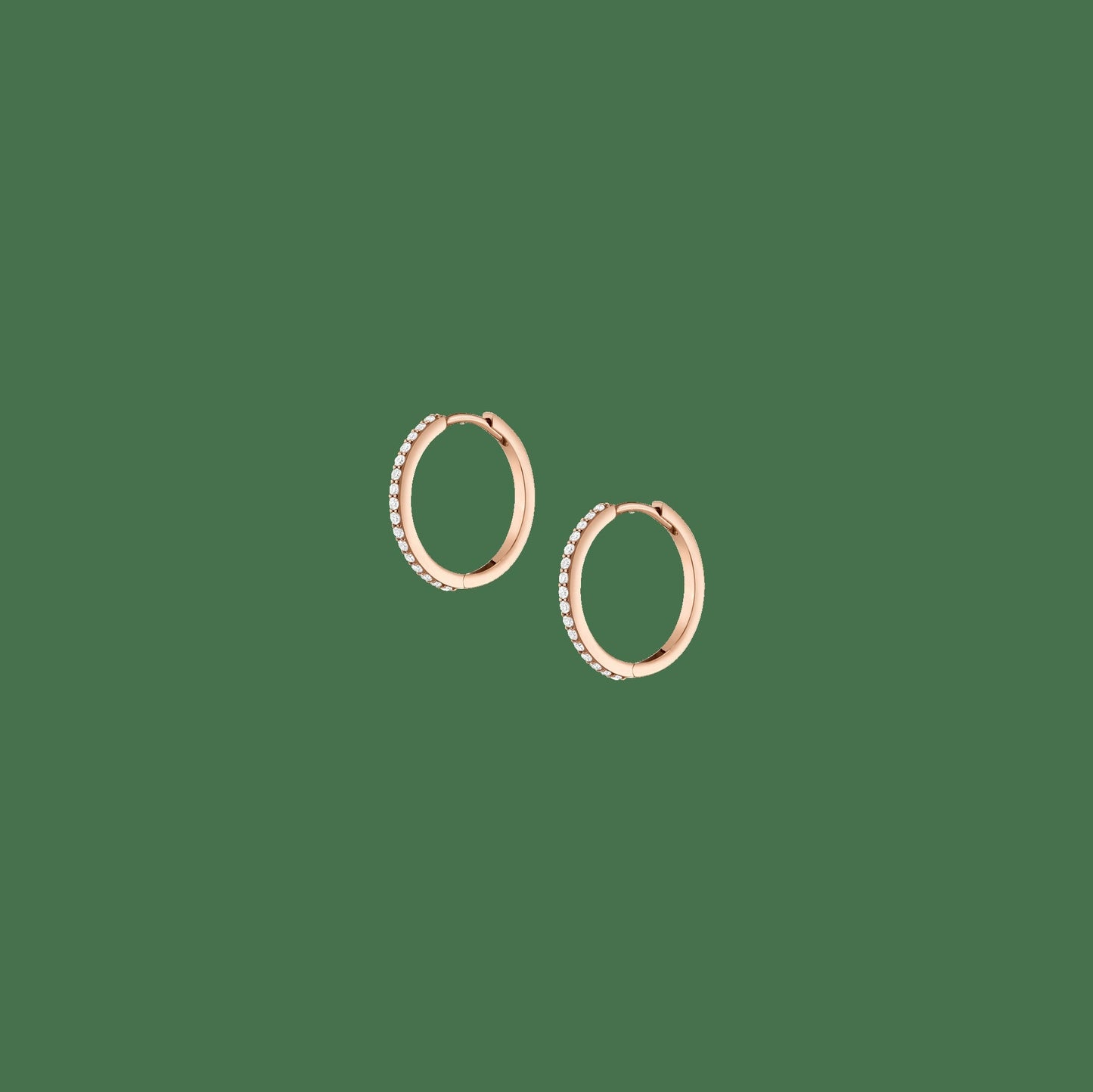 Thin Forever Diamond Hinged Huggie Earrings (15mm)