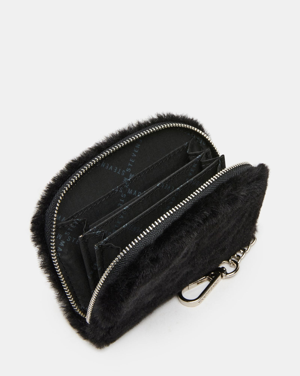 JADEZ FAUX FUR WALLET GIFT SET BLACK