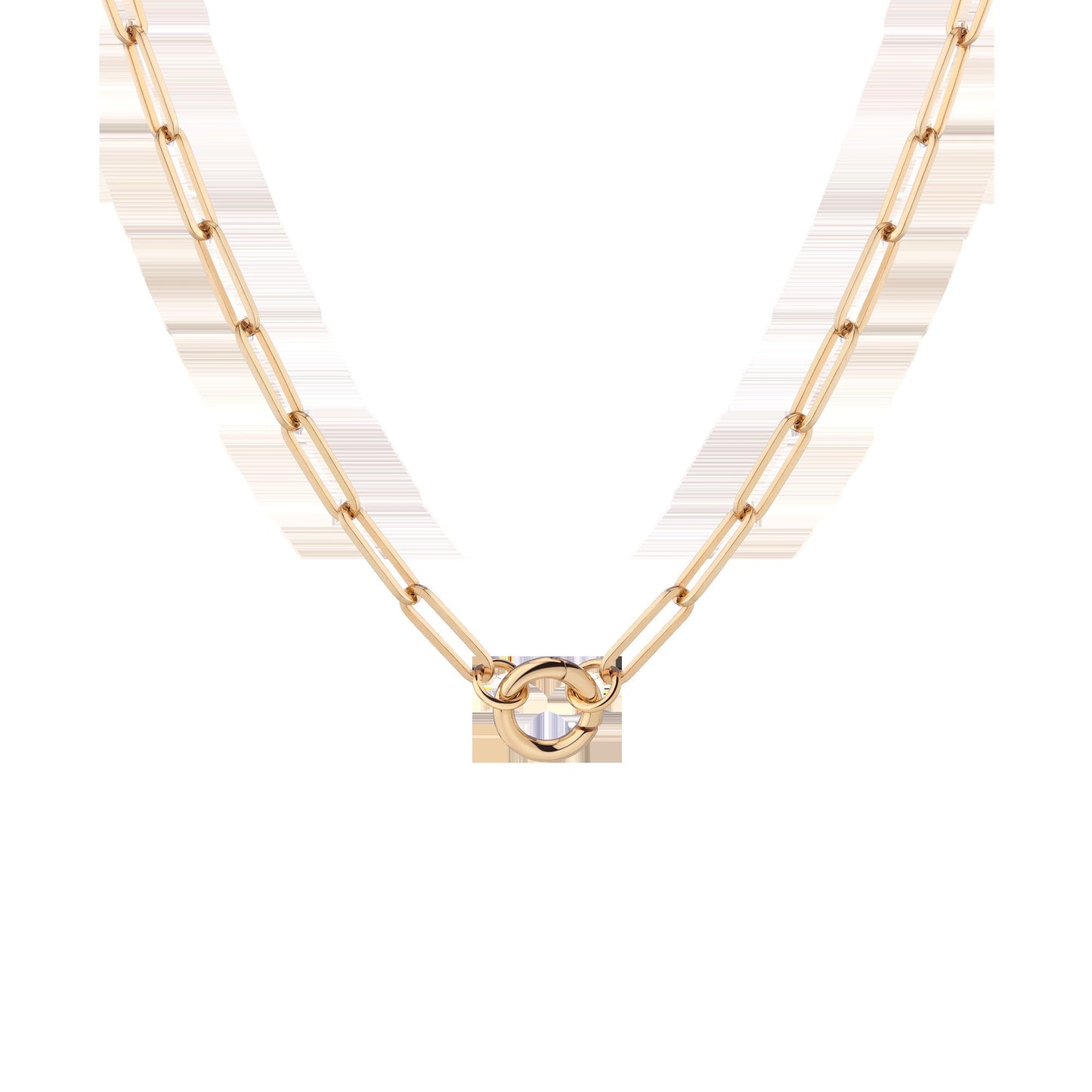 Paperclip Chain Charm Necklace - Small Bail