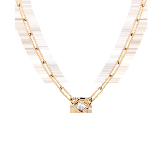 Paperclip Chain Charm Necklace - Small Bail
