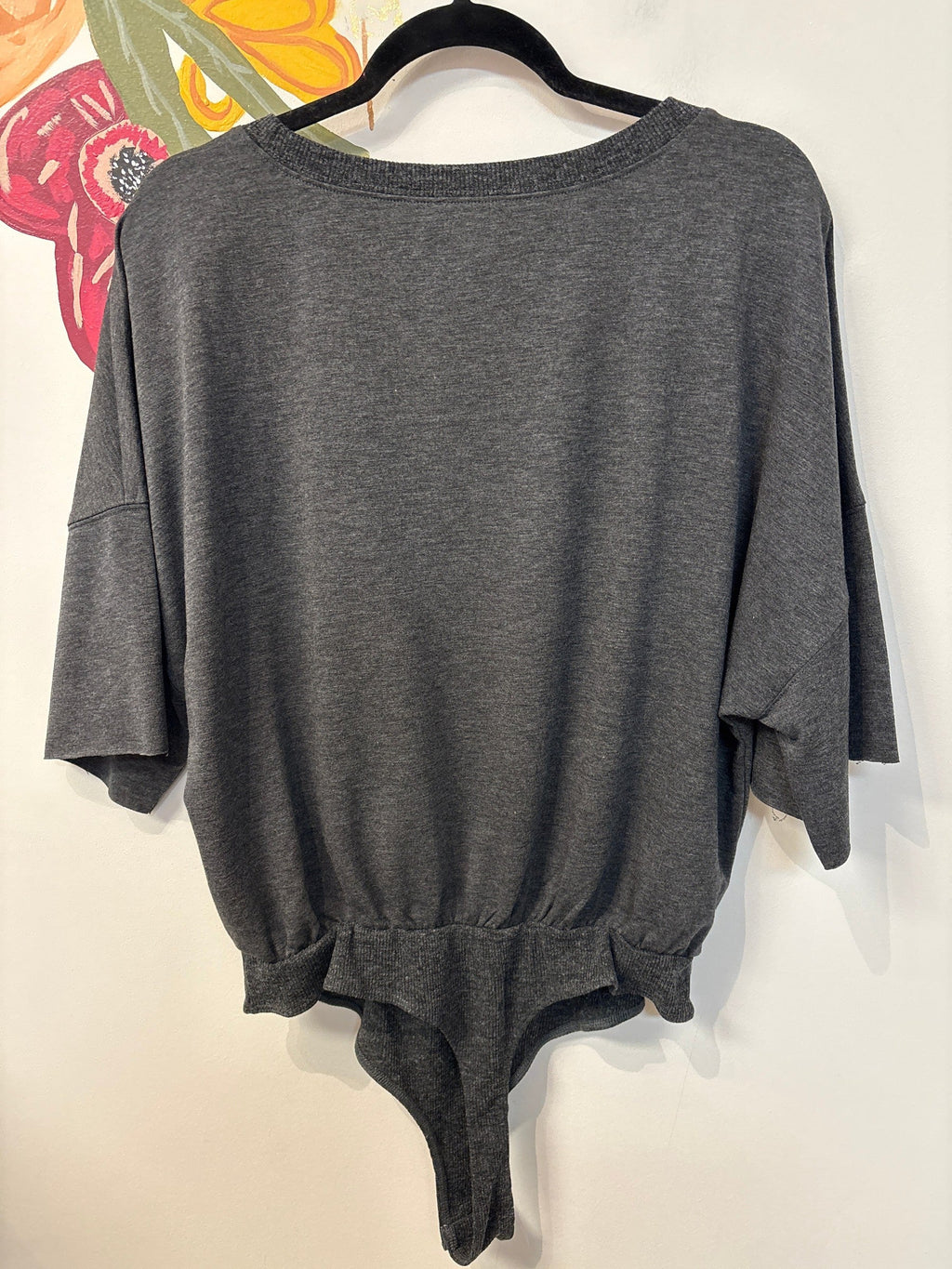 Pink Lily Black Bodysuit, XL