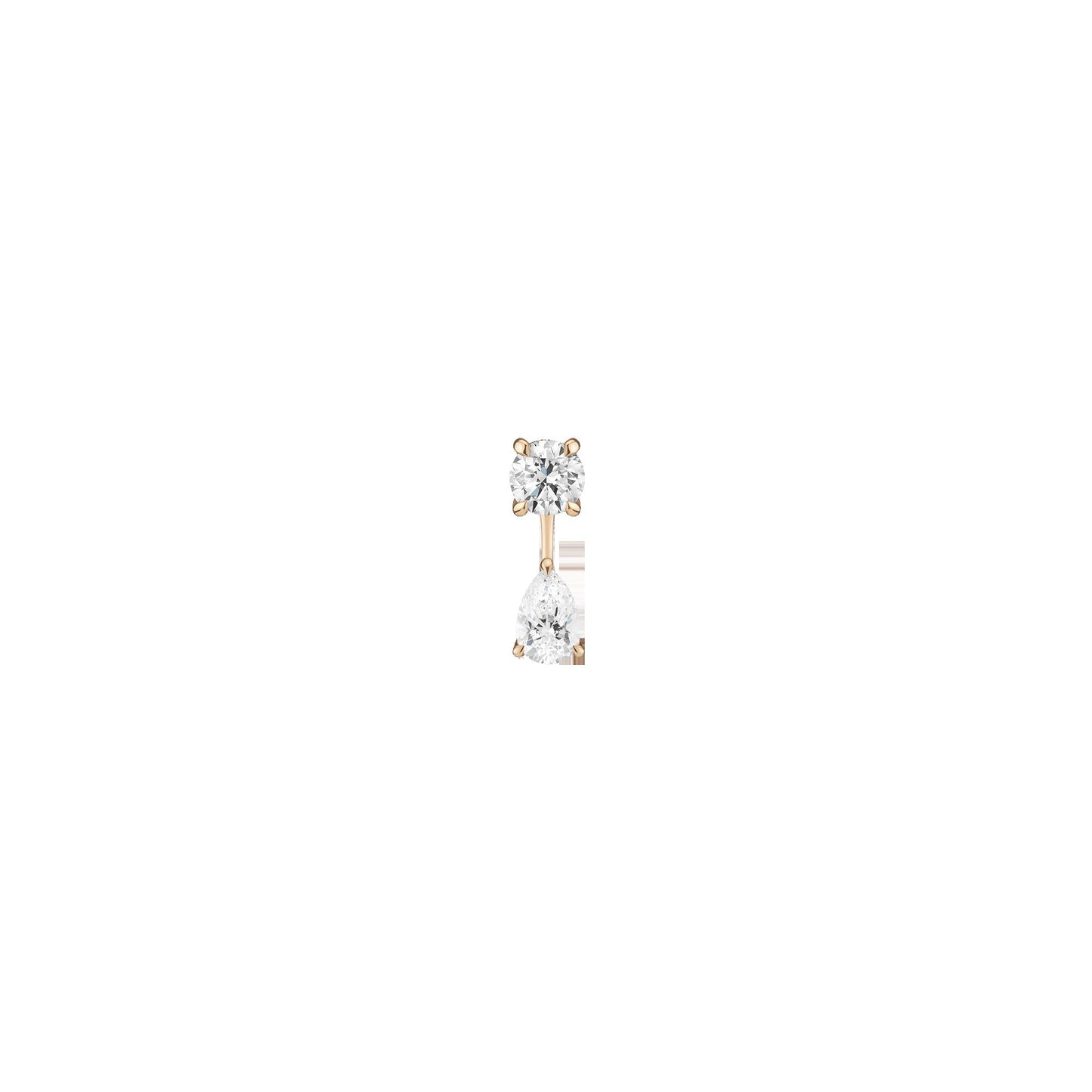 Lab Grown Diamond Ear Jacket - 0.5ct Pear Bottom Stone