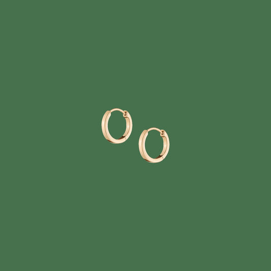 Gold Hinged Huggie Earrings (12mm)