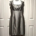 Calvin Klein Silver/Grey Sleeveless Empire Waist Dress Size 6