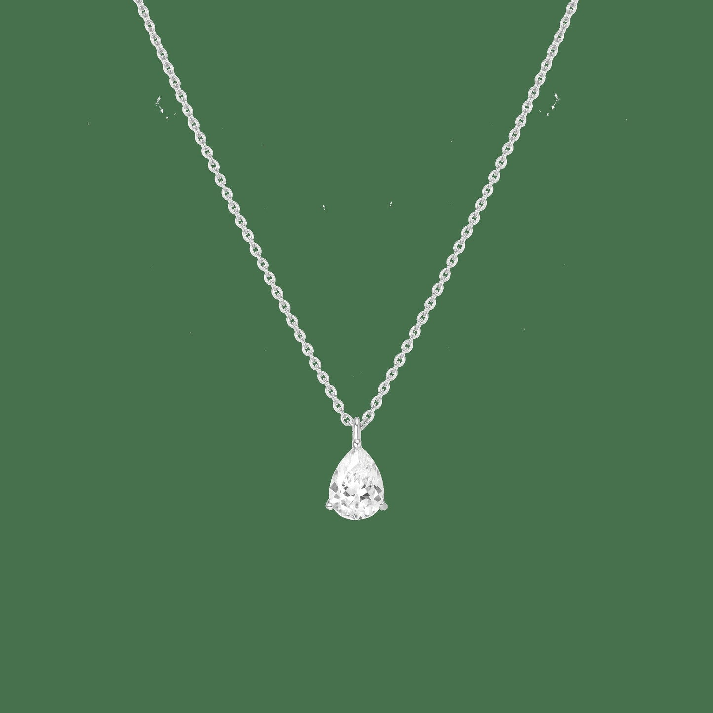 Pear Gemstone Solitaire Necklace