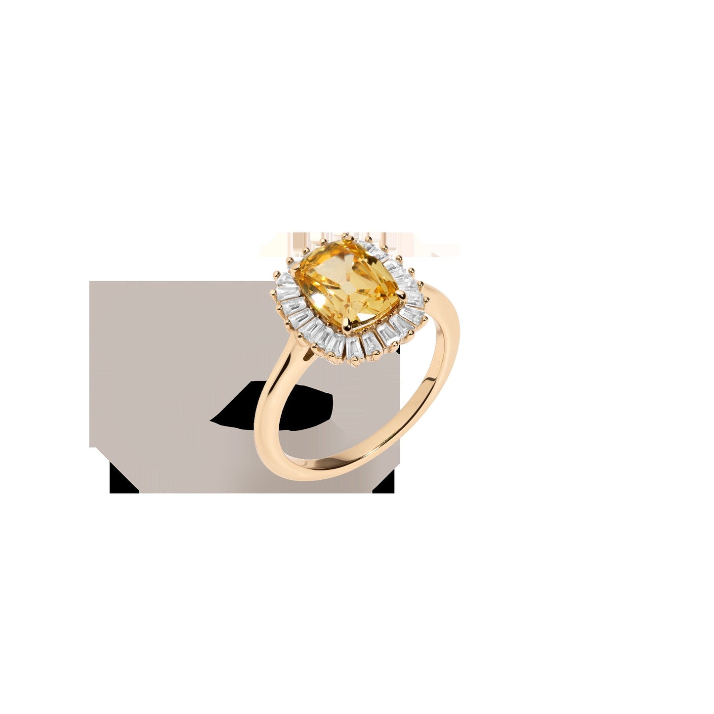 Lab Grown Yellow Canary Alexandra Ring