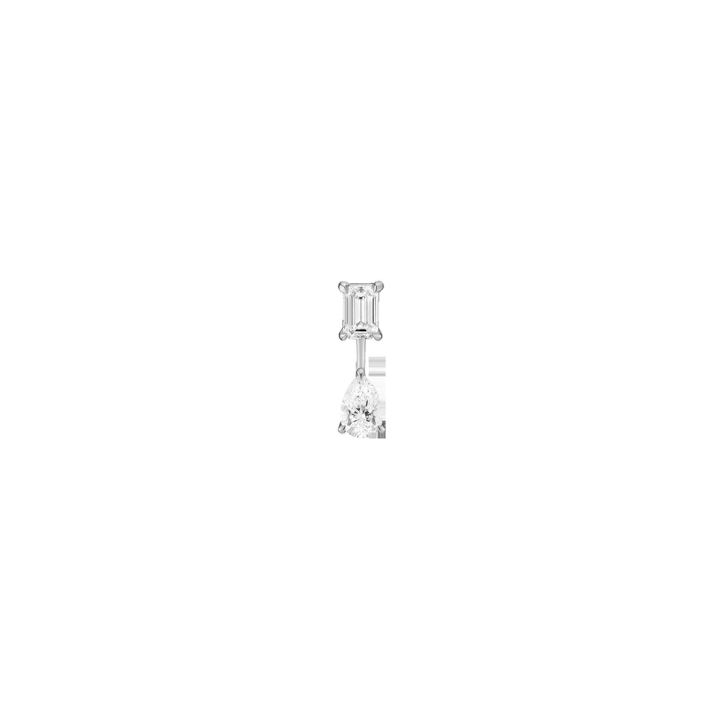 Lab Grown Diamond Ear Jacket - 0.5ct Pear Bottom Stone
