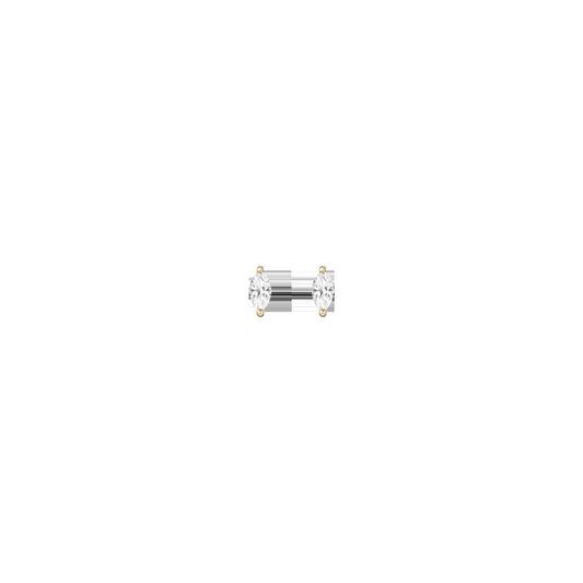 Lab Grown White Sapphire Marquise Stud Earrings