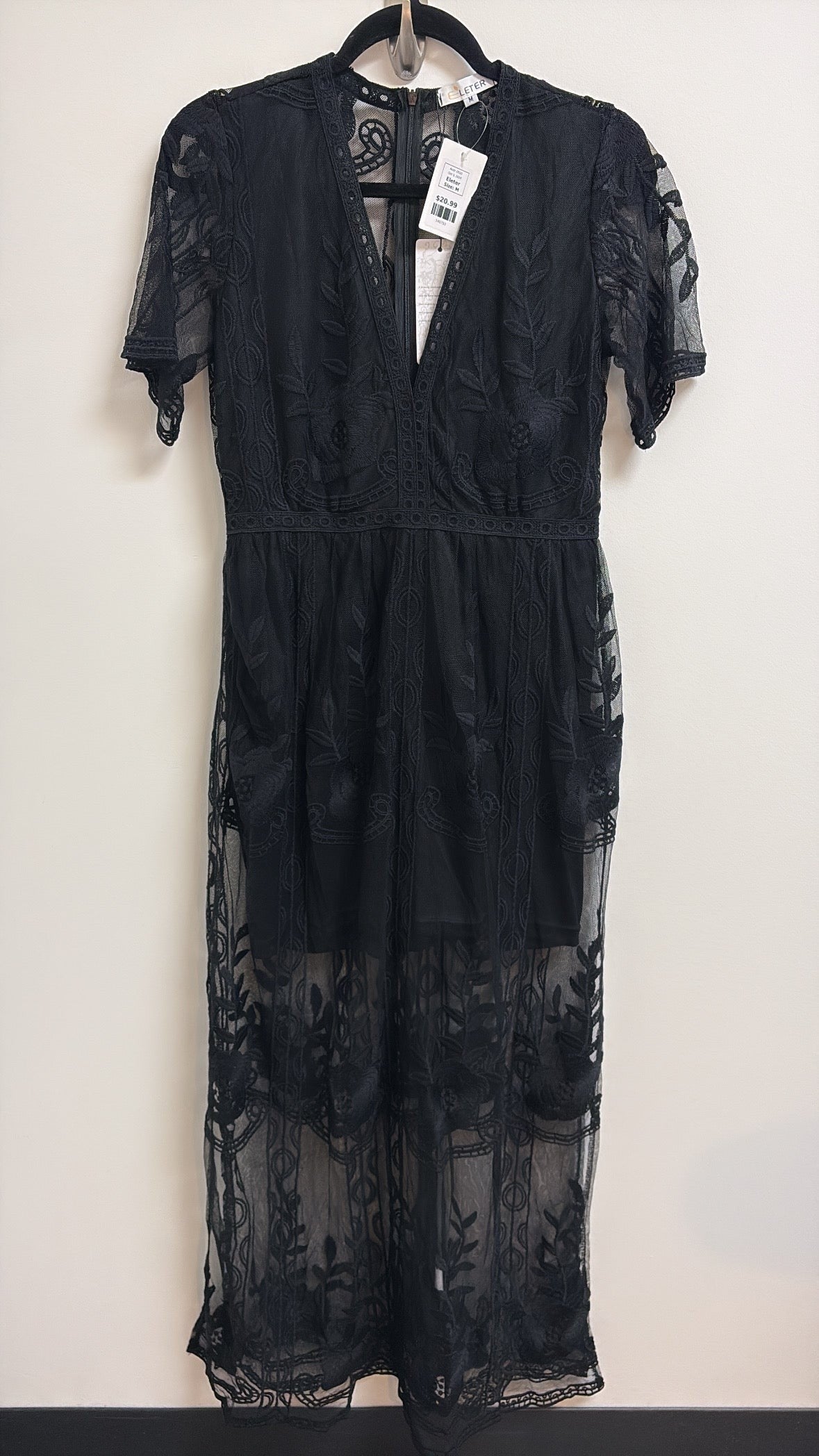 New Eleter Black Romper Dress, M