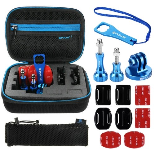 PULUZ 13 in 1 CNC Metal Accessories Combo Kit with EVA Case Screws Surface Mounts Tripod Adapter Storage Bag Wrench for GoPro HERO5 4 Session 4 3 3 2 1