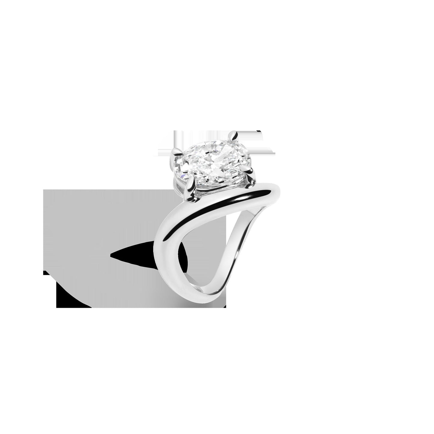 3ct Oval Lab Grown Diamond Floating Ring