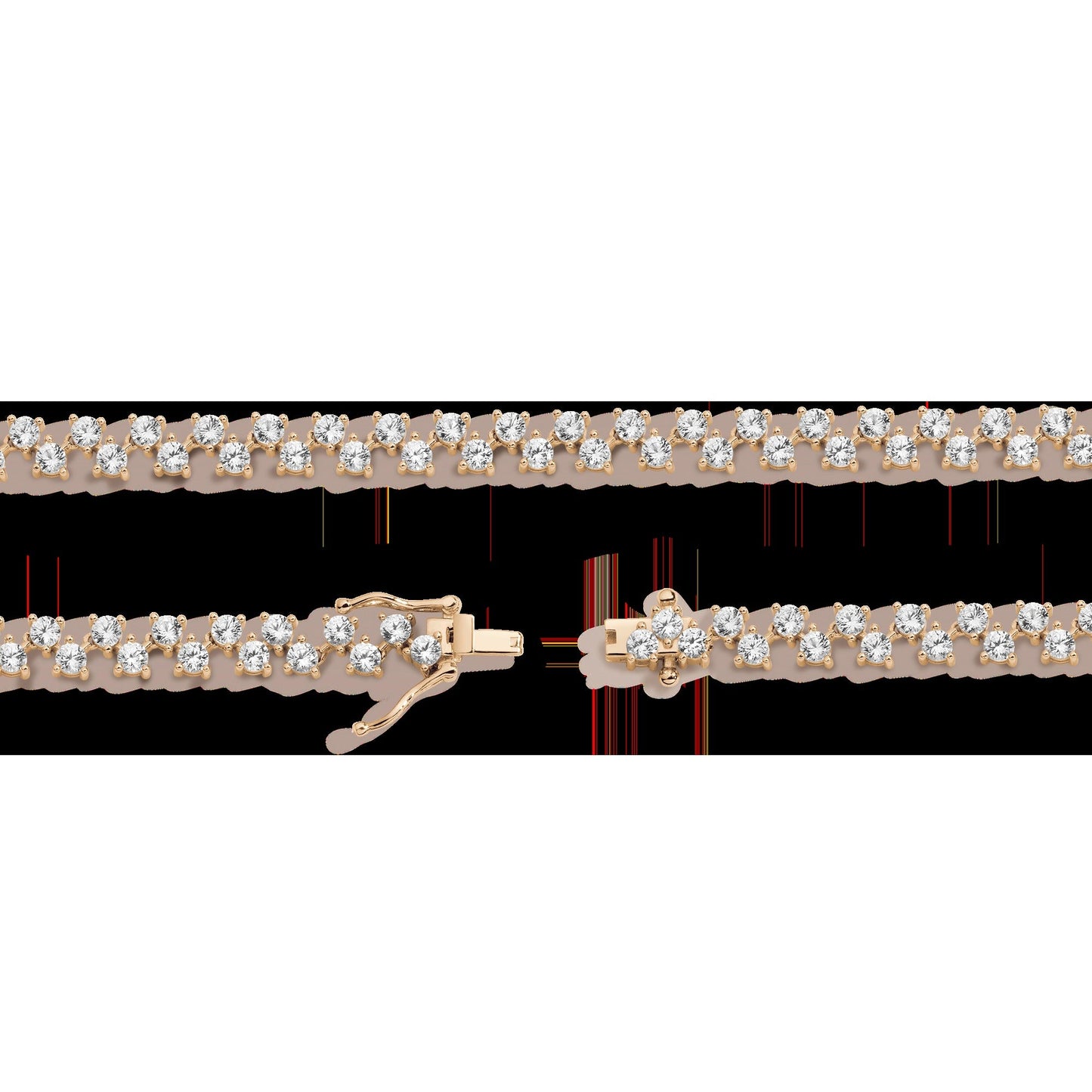 Floating Lab Grown White Sapphire Tennis Necklace