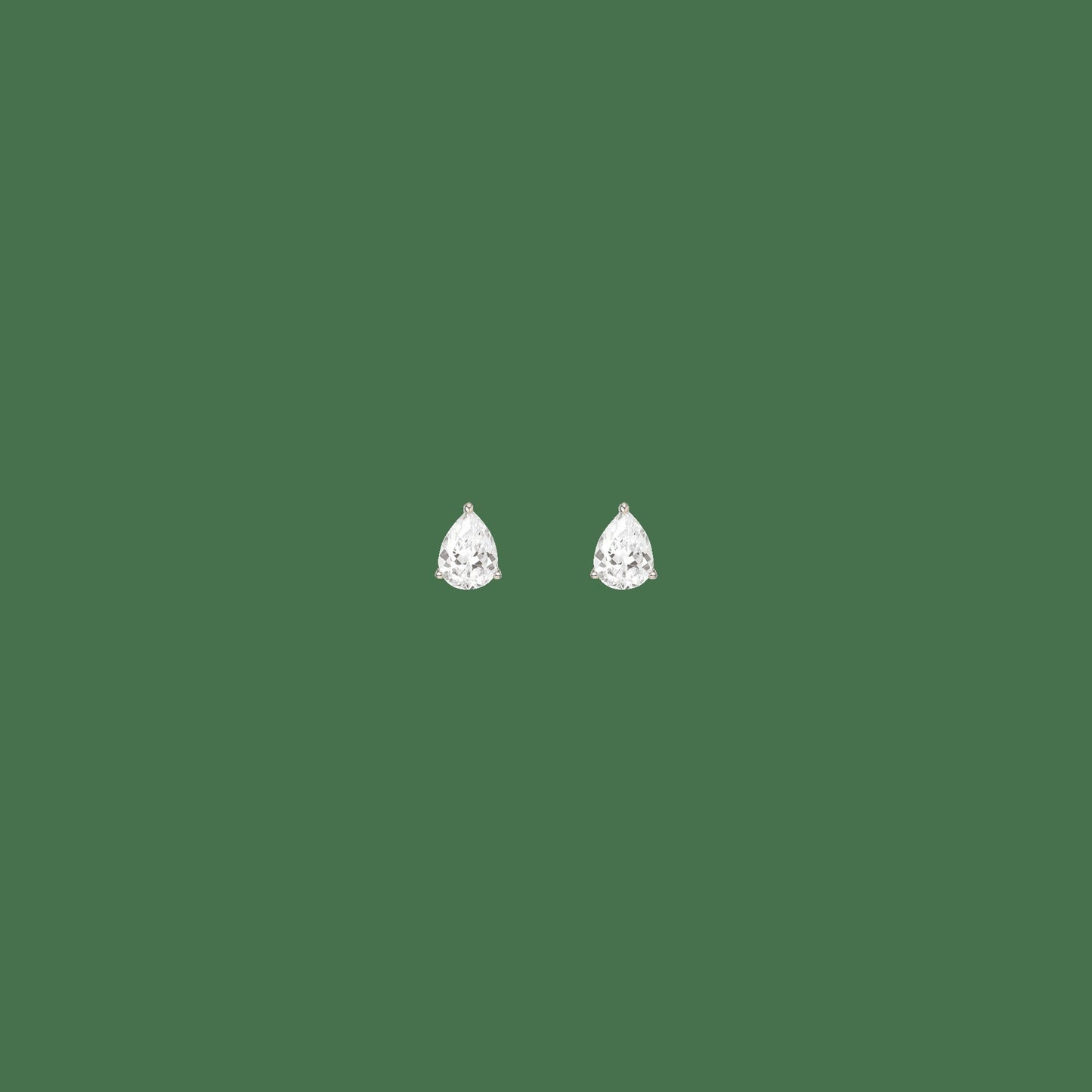 Pear Gemstone Solitaire Stud Earrings