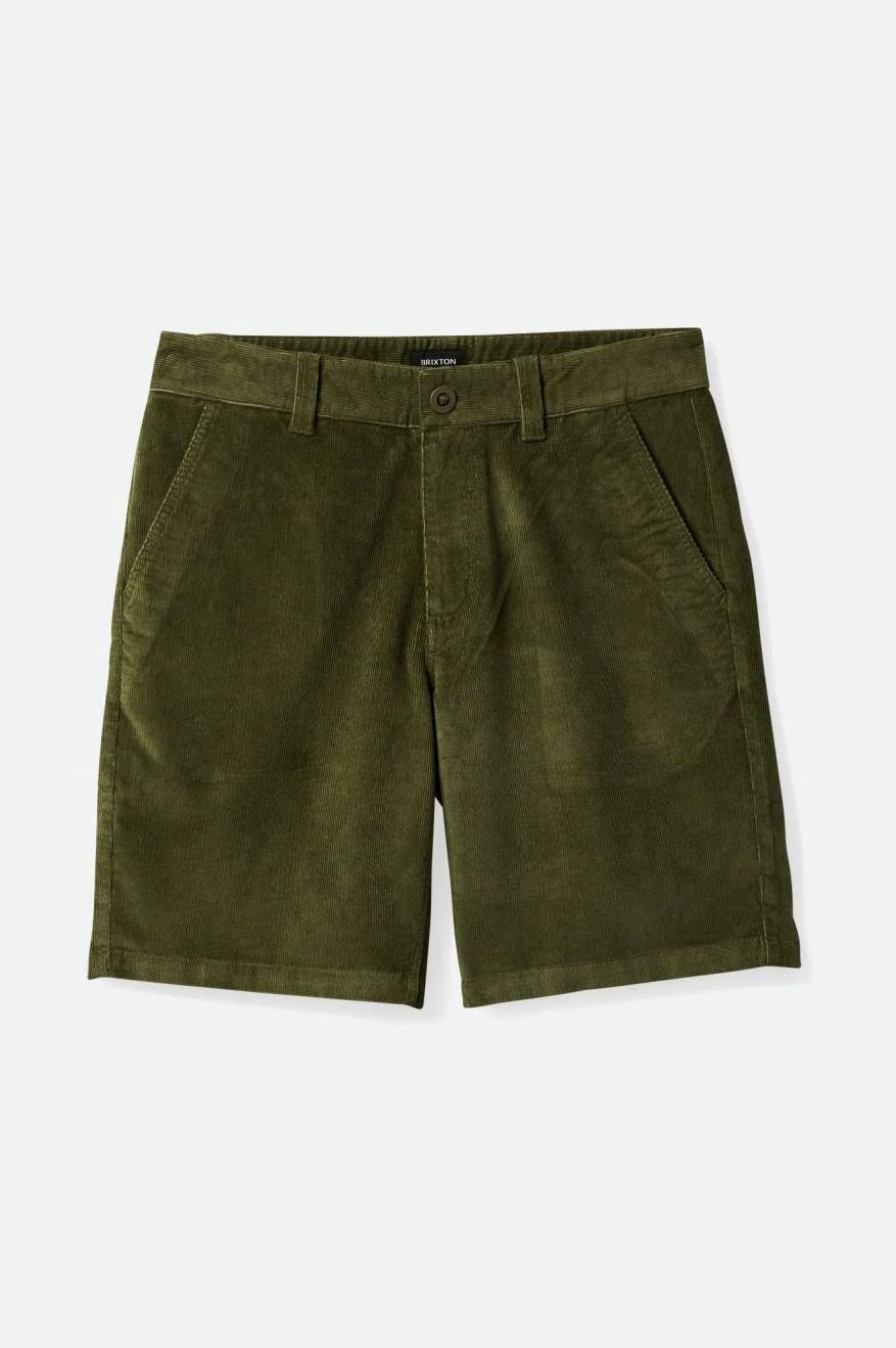 BRIXTON - CHOICE CHINO SHORT 16"" - OLIVE SURPLUS CORD