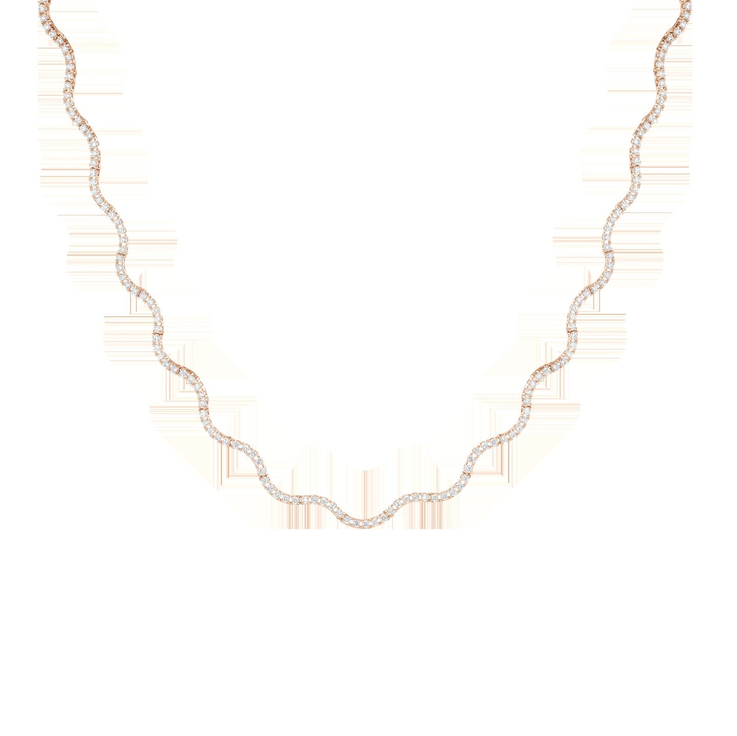 Lab Grown Diamond Wave Tennis Necklace