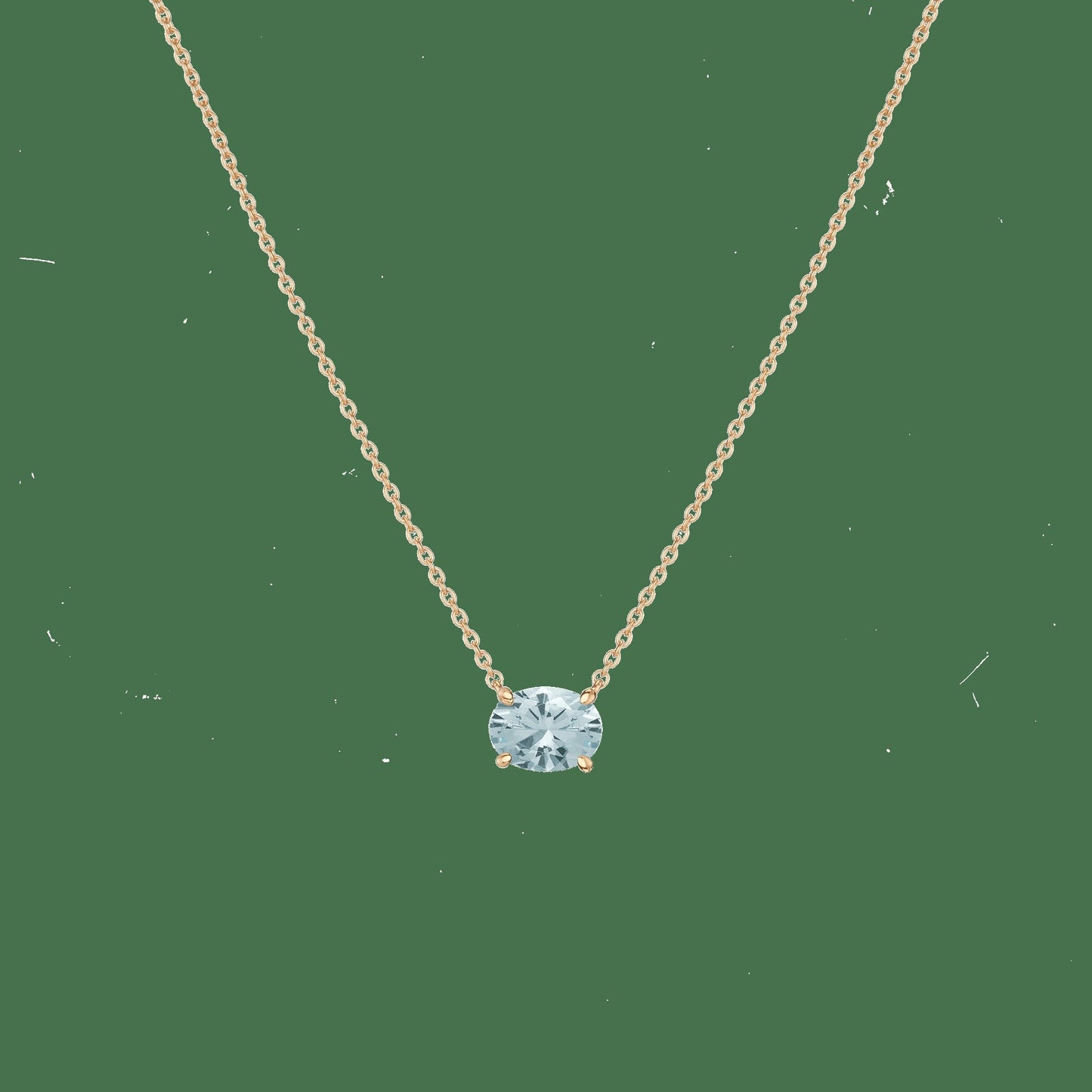 Oval Gemstone Solitaire Necklace