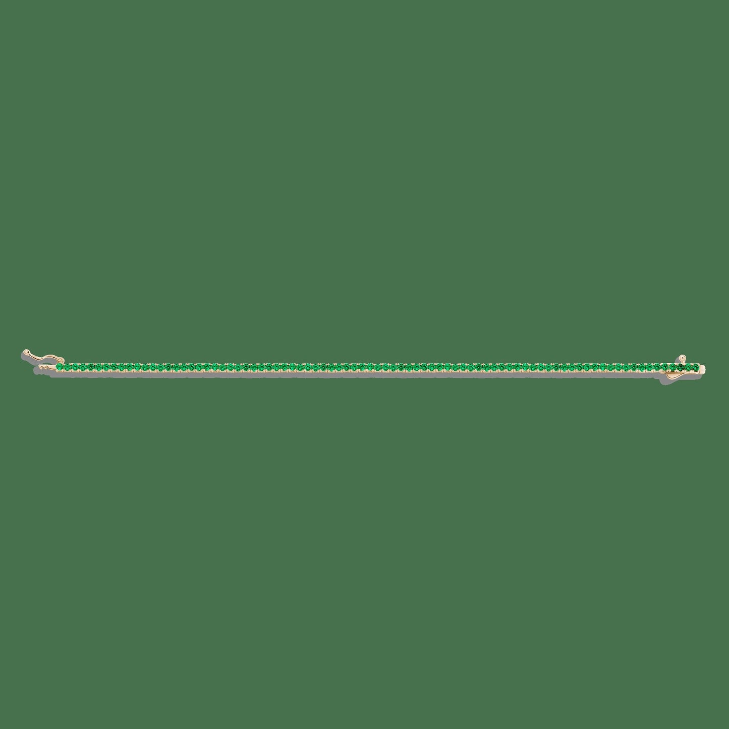Lab Grown Green Emerald Tennis Bracelet