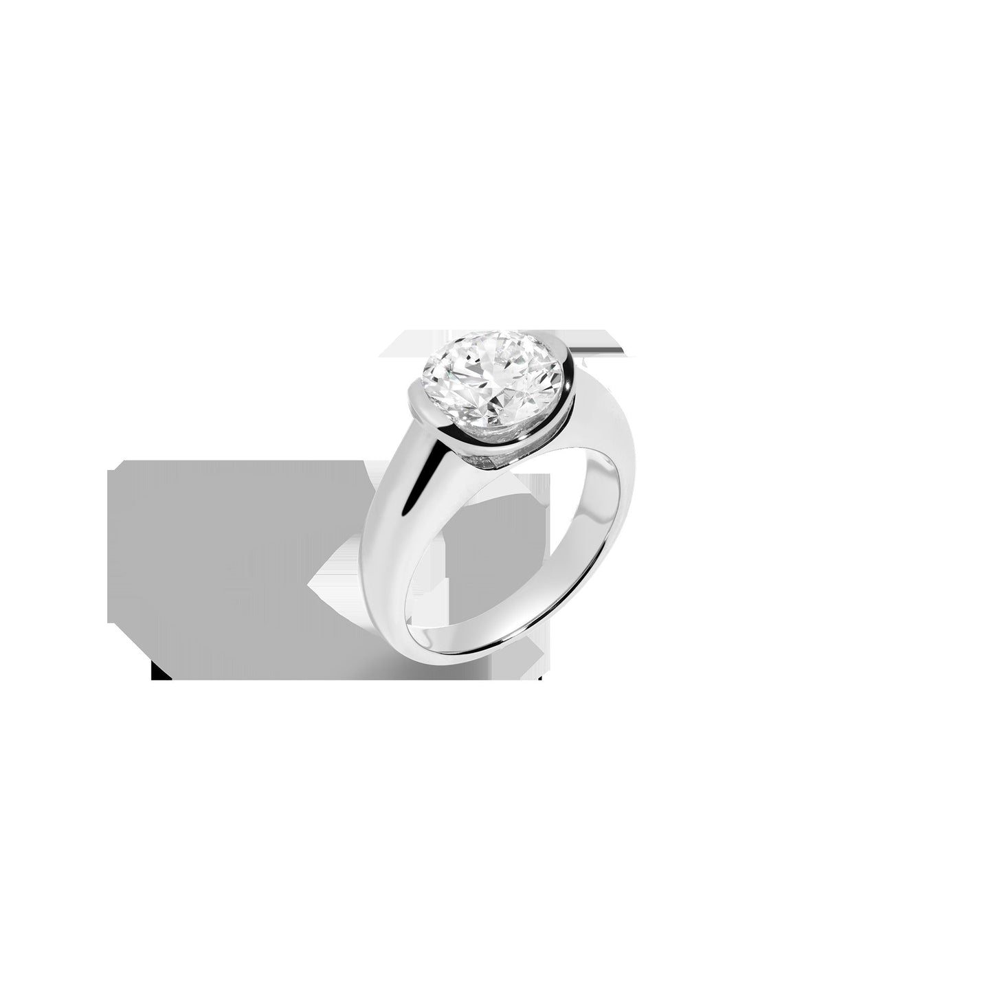 3ct Round Lab Grown Diamond Floating Signet Ring