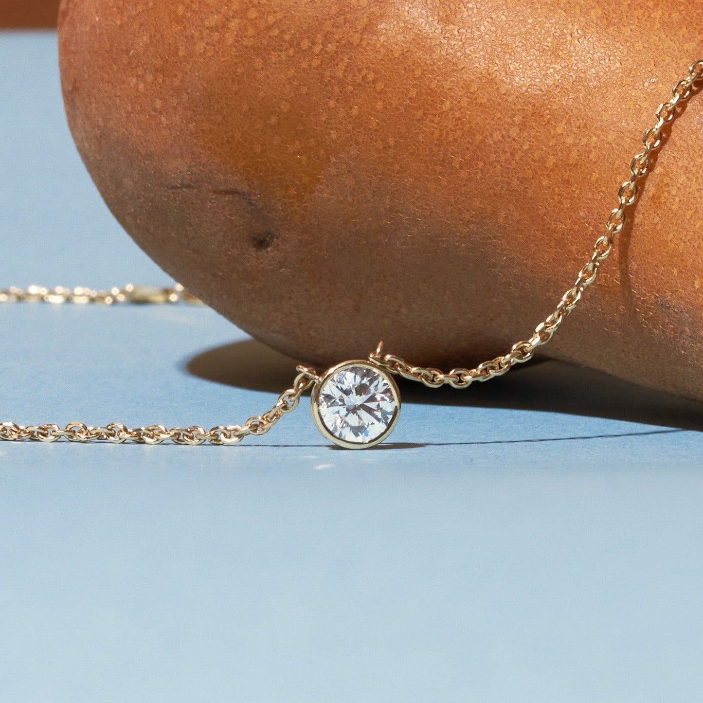 Extra Large Lab Grown Diamond Bezel Necklace