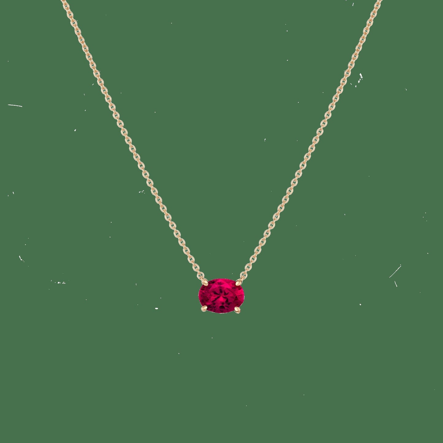 Oval Gemstone Solitaire Necklace