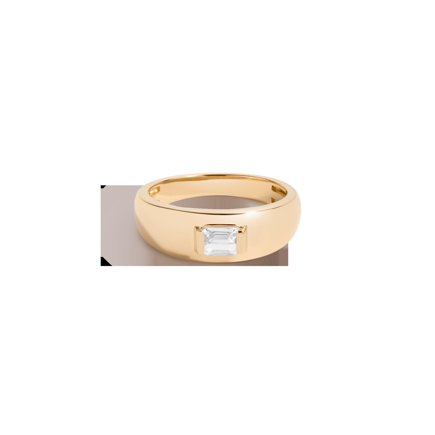 Chunky Lab Grown White Sapphire Emerald Ring