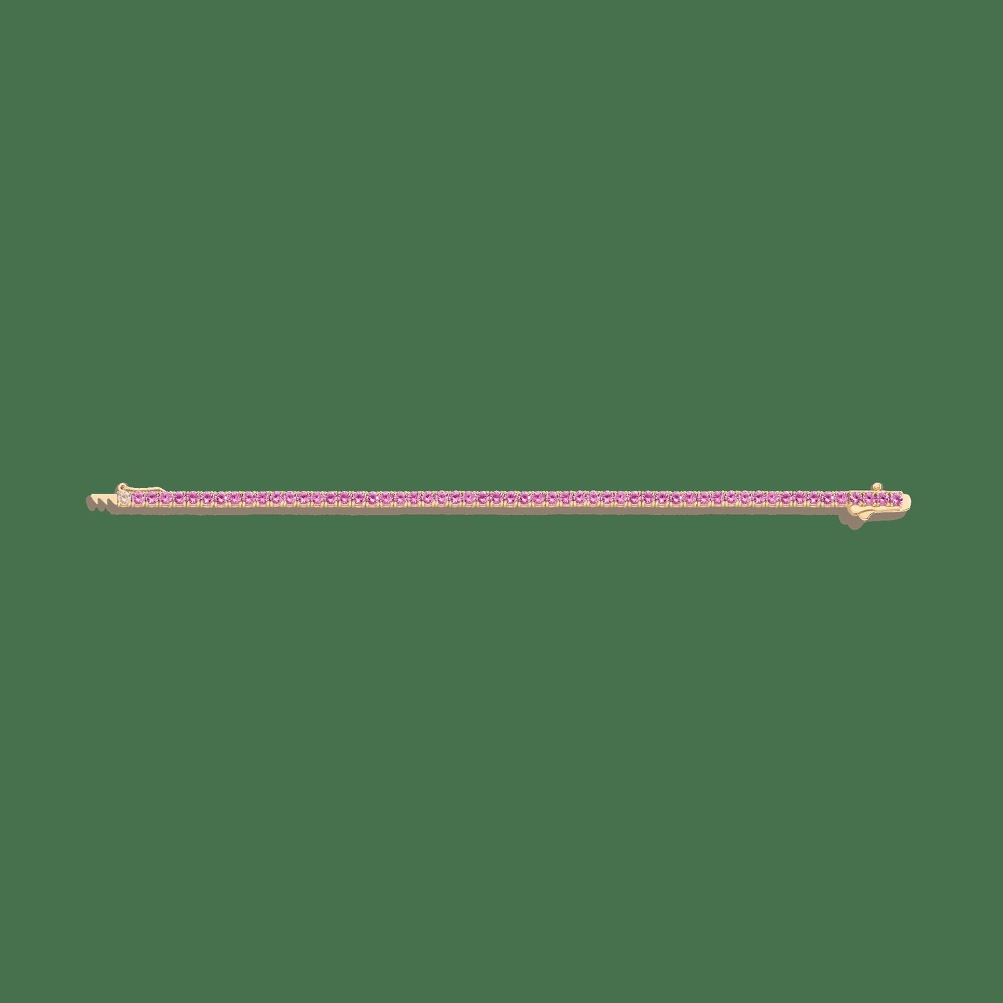 Lab Grown Pink Sapphire Tennis Bracelet