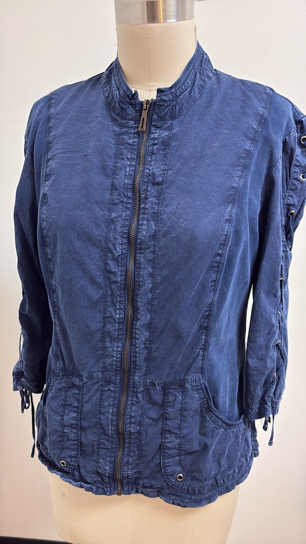 XCVI Blue 3/4" Sleeve Jacket, L